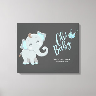 Niedliche Elephant Boy Baby Dusche Leinwanddruck