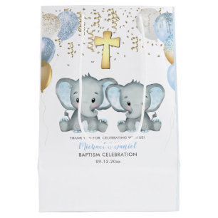 Niedliche Elephant Boys Ballon Taufe Mittlere Geschenktüte