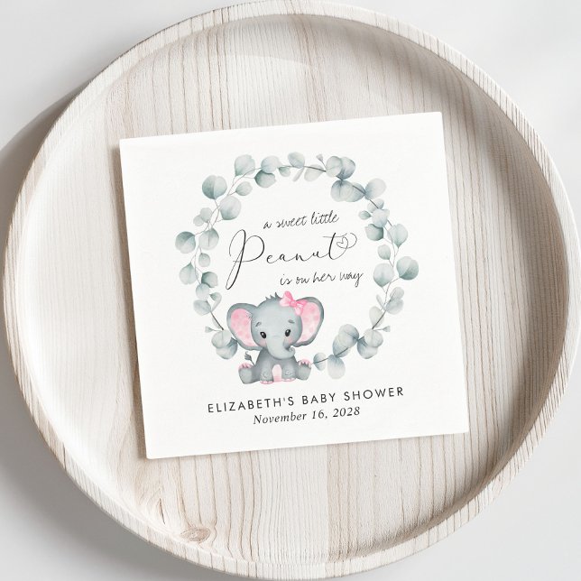 Niedliche Elephant Eucalyptus Baby Girl Dusche Serviette (Von Creator hochgeladen)