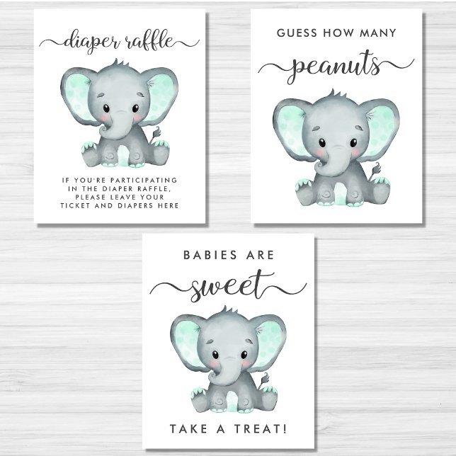 Niedliche Elephant Games Favoriten Baby Shower Pos Bilderwand Sets (Von Creator hochgeladen)