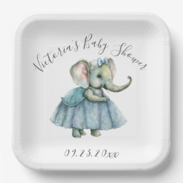 Niedliche Elephant Girl Baby Duschpapier Teller