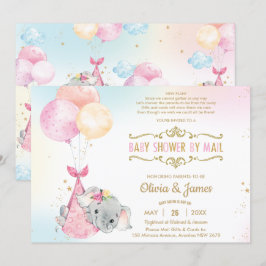 Niedliche Elephant Girl Virtual Baby Dusche per Ma Einladung