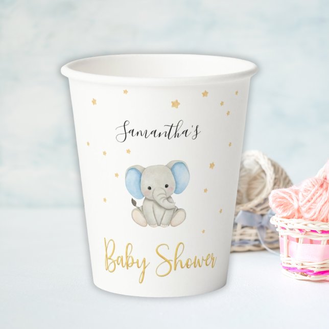 Niedliche Elephant Gold Star Wasserfarbe Pappbecher (Von Creator hochgeladen)