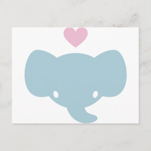 Niedliche Elephant Heart Graphic Postkarte