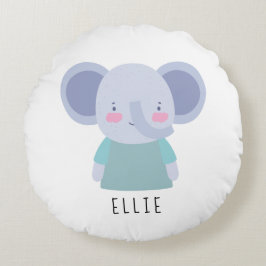 Niedliche Elephant Illustration - Anpassbar Rundes Kissen