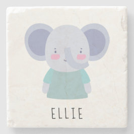 Niedliche Elephant Illustration - Anpassbar Steinuntersetzer