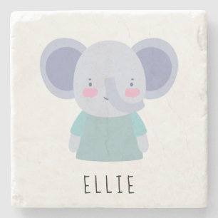Niedliche Elephant Illustration - Anpassbar Steinuntersetzer