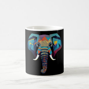 Niedliche Elephant Low-Poly-Abbildung Kaffeetasse