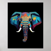 Niedliche Elephant Low-Poly-Abbildung