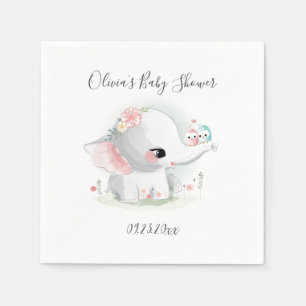 Niedliche Elephant Personalisiert Baby Dusche Serviette