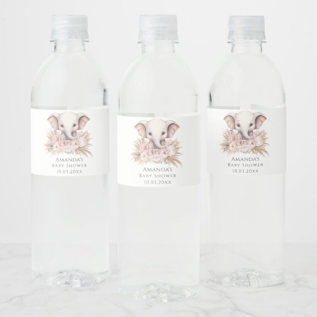Niedliche Elephant Pink Boho Girl Babydusche (Flaschen)