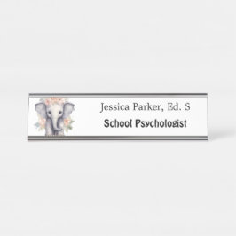 Niedliche Elephant School Psychologe Quotentherapi Schreibtischnamensplakette