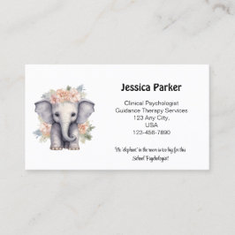 Niedliche Elephant School Psychologe Quotentherapi Visitenkarte