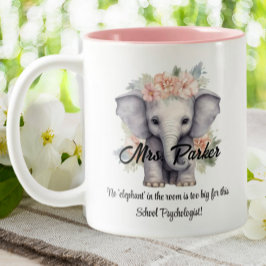 Niedliche Elephant School Psychologe Quotentherapi Zweifarbige Tasse
