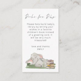 Niedliche Elephant Script Books für Babydusche Begleitkarte