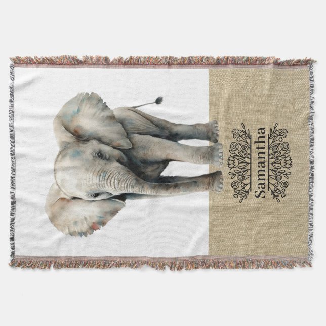 Niedliche Elephant Throw Blanket Decke (Vorderseite)