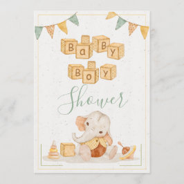 Niedliche Elephant Watercolor Einfache Babydusche Einladung