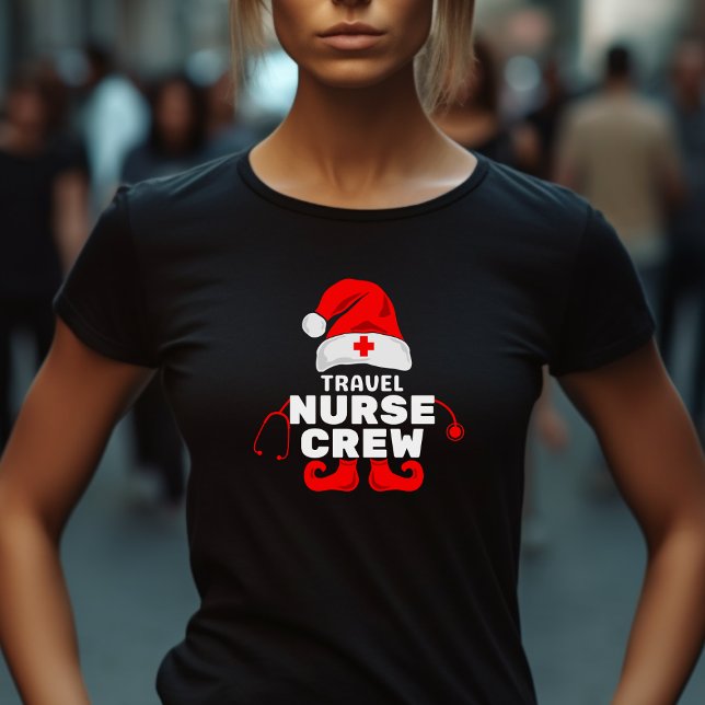 Niedliche Elf Reisen Krankenschwester Weihnachtsfe T-Shirt (Von Creator hochgeladen)