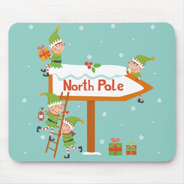 Niedliche Elfen zum Nordpol Mousepad (Vorne)