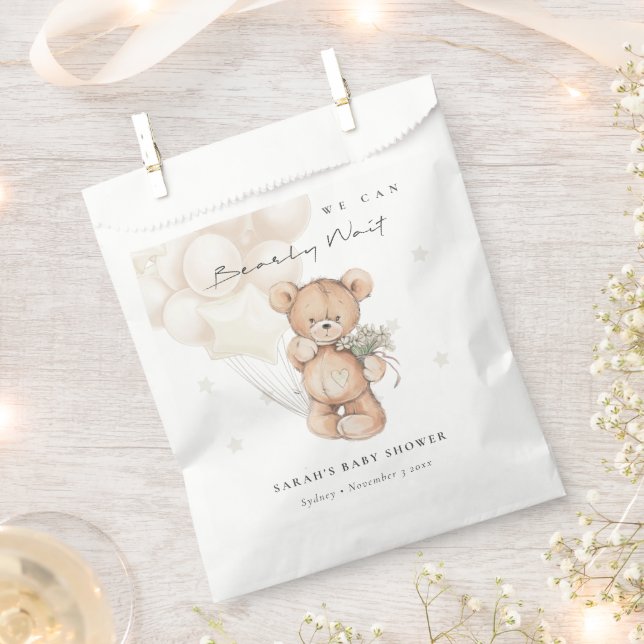 Niedliche Elfenbeinblase Baby Wait Bärenballon Bab Geschenktütchen (Ausgeschnitten)