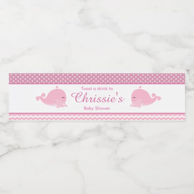 Niedliche Eltern & Baby Whale Pink Girl Baby (Einzelnes Label)
