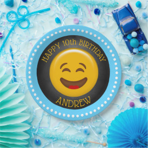 Niedliche Emoji Geburtstagspartei Pappteller
