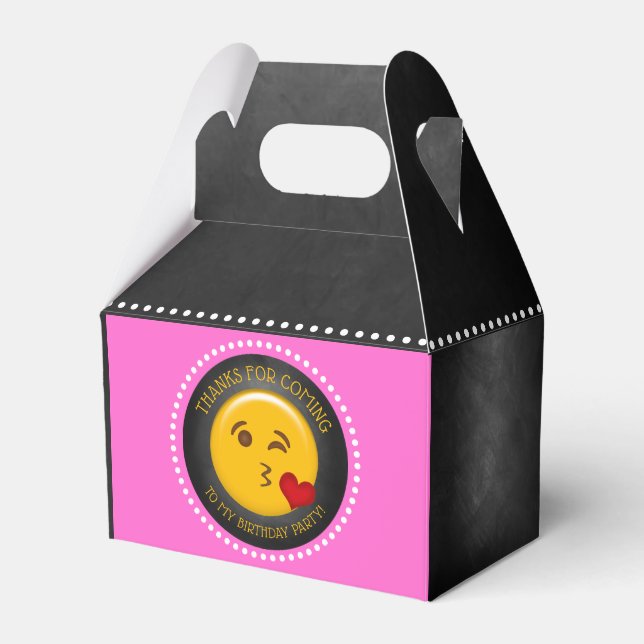 Niedliche Emoji Girl's Geburtstagsparty Geschenkschachtel (Vorderseite)