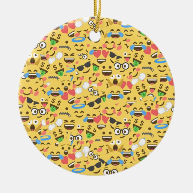 niedliche emoji Liebe hört Keramikornament (Vorne)