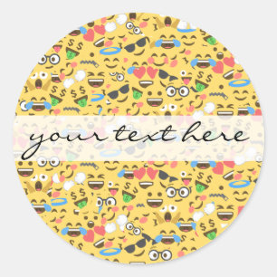 niedliche emoji Liebe hört Runder Aufkleber
