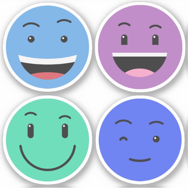 Niedliche Emoticons Aufkleber (Vorderseite)