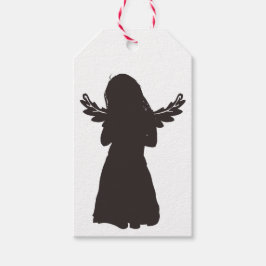 Niedliche Engel-Silhouette (wählen Sie eine Hinter Geschenkanhänger