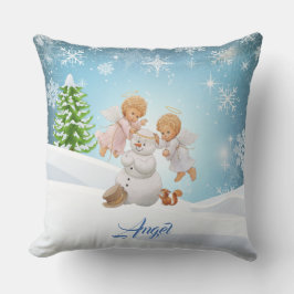 Niedliche Engel und Schneemannskissen Kissen