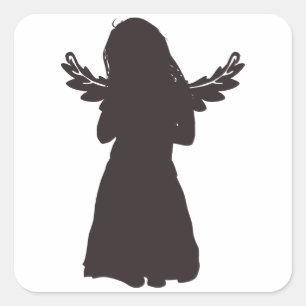 Niedliche Engels-Silhouette (wählen Sie eine Quadratischer Aufkleber
