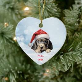 Niedliche Englisch Cocker Spanisch Dog Weihnachtsm Keramik Ornament