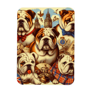 Niedliche englische Bulldogmalerei Magnet