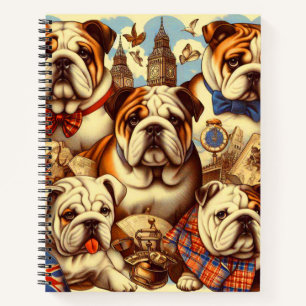 Niedliche englische Bulldogmalerei Notizbuch