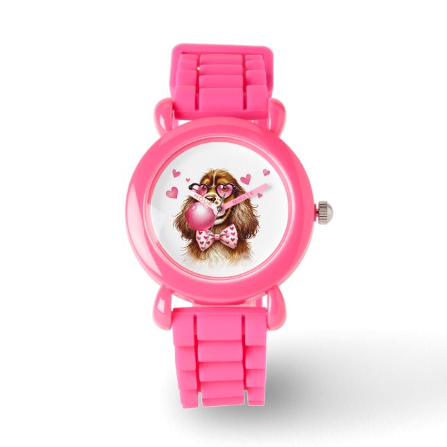 Niedliche englische Cocker Spanisch Kinderuhr Armbanduhr (Vorderseite)