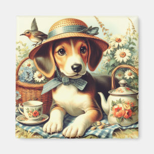 Niedliche englische Foxhound-Malerei Magnet