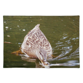 Niedliche Ente Fütternd Stofftischset