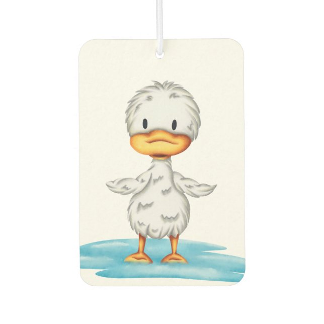 Niedliche Ente in Puddle Illustriert Autolufterfrischer (Vorderseite)