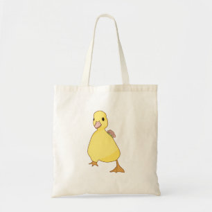 Niedliche Ente mit Blume Tragetasche