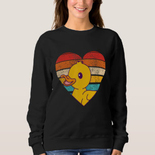 Niedliche Ente Retro Herzform Vintag Sweatshirt