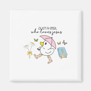 Niedliche Enten nur ein Mädchen, die Jesus Christl Magnet