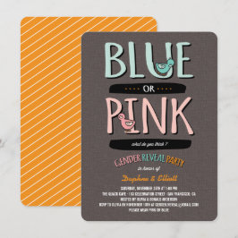 Niedliche Enten Rosa oder Blue Baby Gender Reveal  Einladung