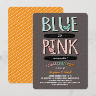 Niedliche Enten Rosa oder Blue Baby Gender Reveal  Einladung