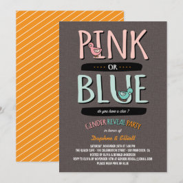 Niedliche Enten Rosa oder Blue Baby Gender Reveal  Einladung