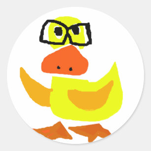 Niedliche Enten-tragende Glas-Kunst Runder Aufkleber