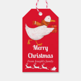 Niedliche Enten-Weihnachten Geschenkanhänger