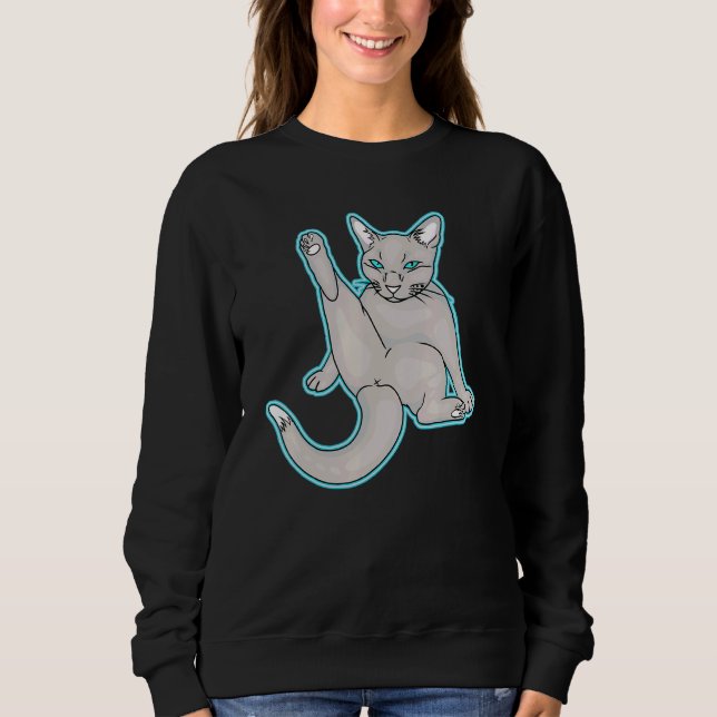Niedliche entspannte Katze Sweatshirt (Vorderseite)