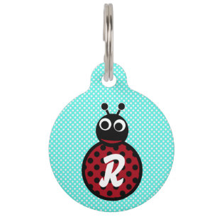 Niedliche entzückende süße Dame Bug Monogram Tiernamensmarke